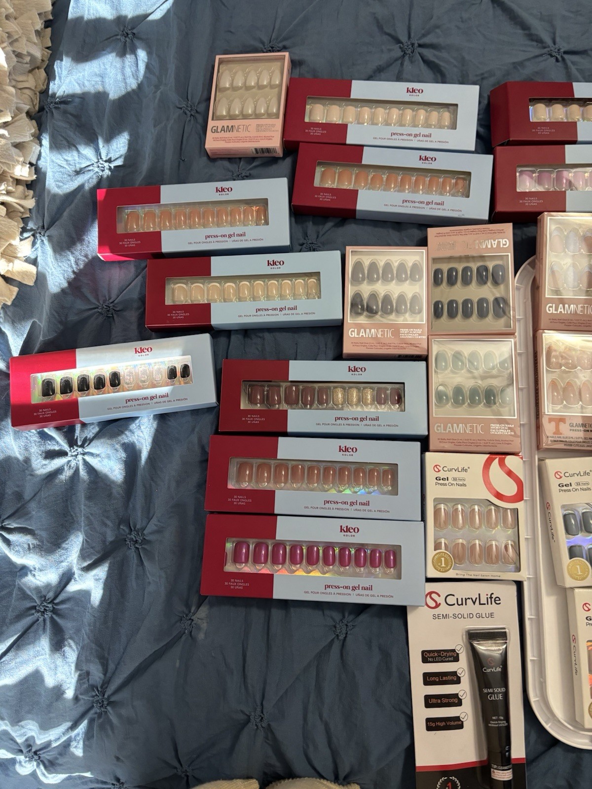 Mixed Brands Press-On Nails Lot, Glue & Remover Included, 30 Sets