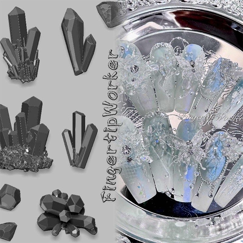Flexible Nail Art Mold Crystal Stone Manicure Mould for Nail Art Enthusiasts