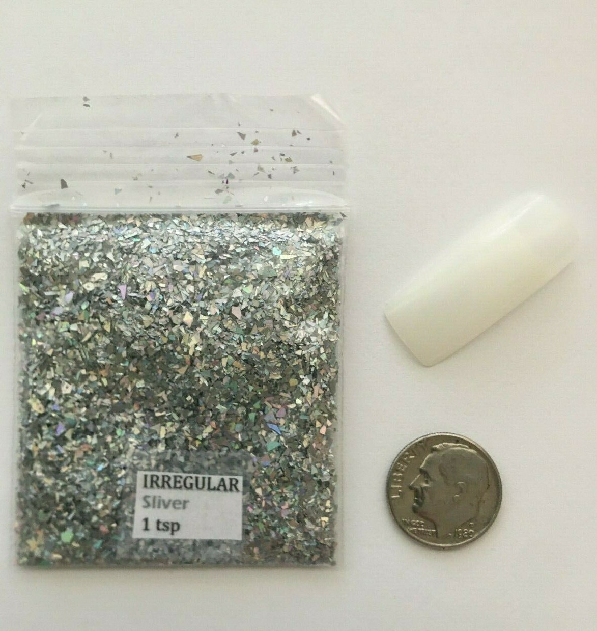 Solvent Resistant IRREGULAR shape Glitter (Silver) Nail Art Face Crafts-1tsp-US