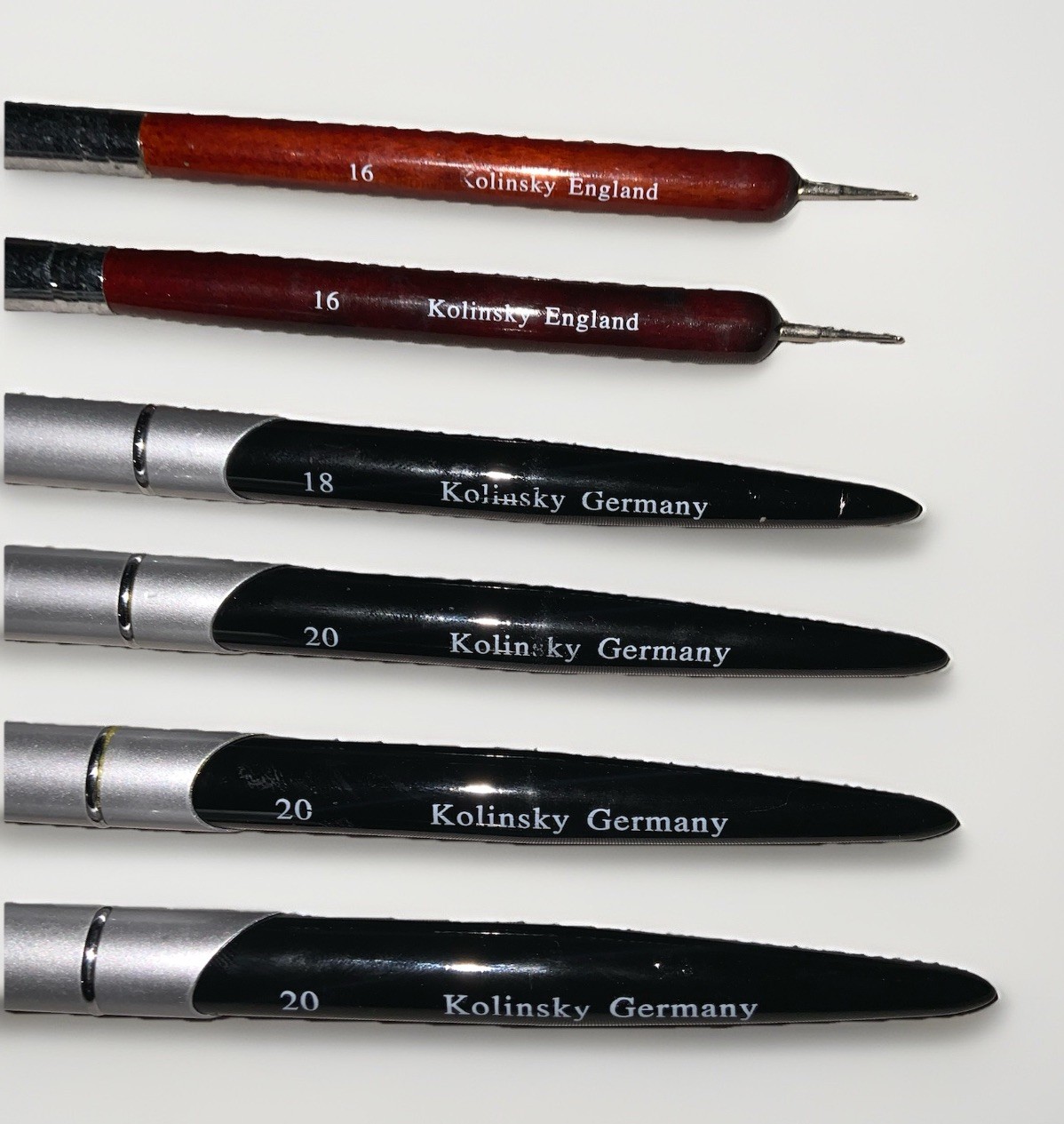 New Kolinsky Acrylic Nail Brush Lot Sizes 16 18 20 Sable Nail Art Set