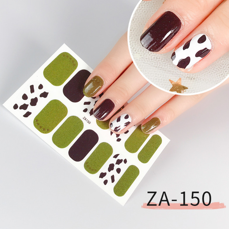 3D Glitter Nail Wraps Full Size Sticker Nail Polish Art Self-Stick Decor NS22