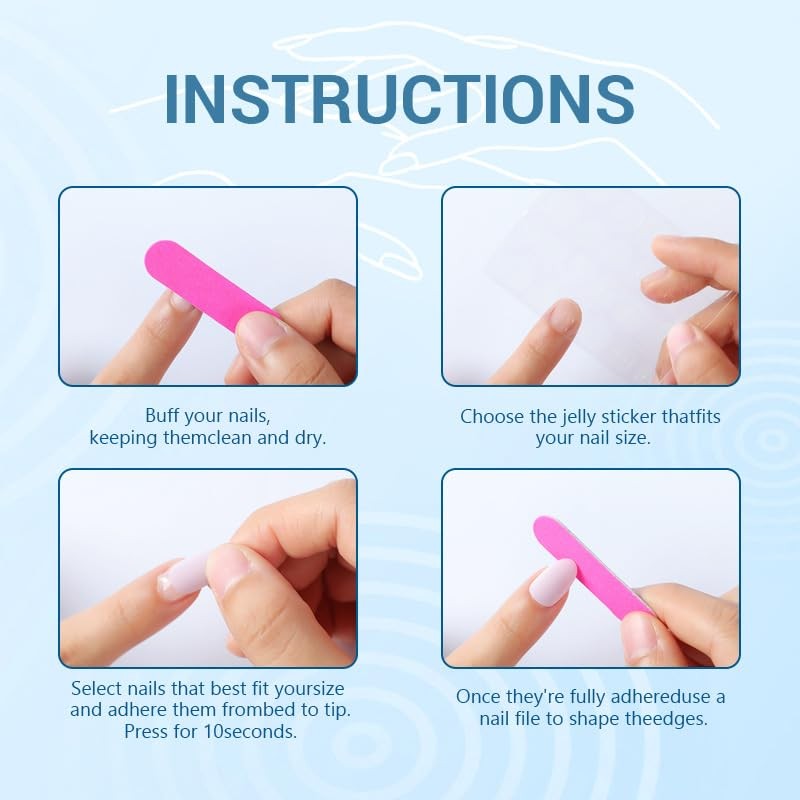 30Pcs Summer Beach Press on Nails Almond Medium Fake Nails Blue Sea French Fa…