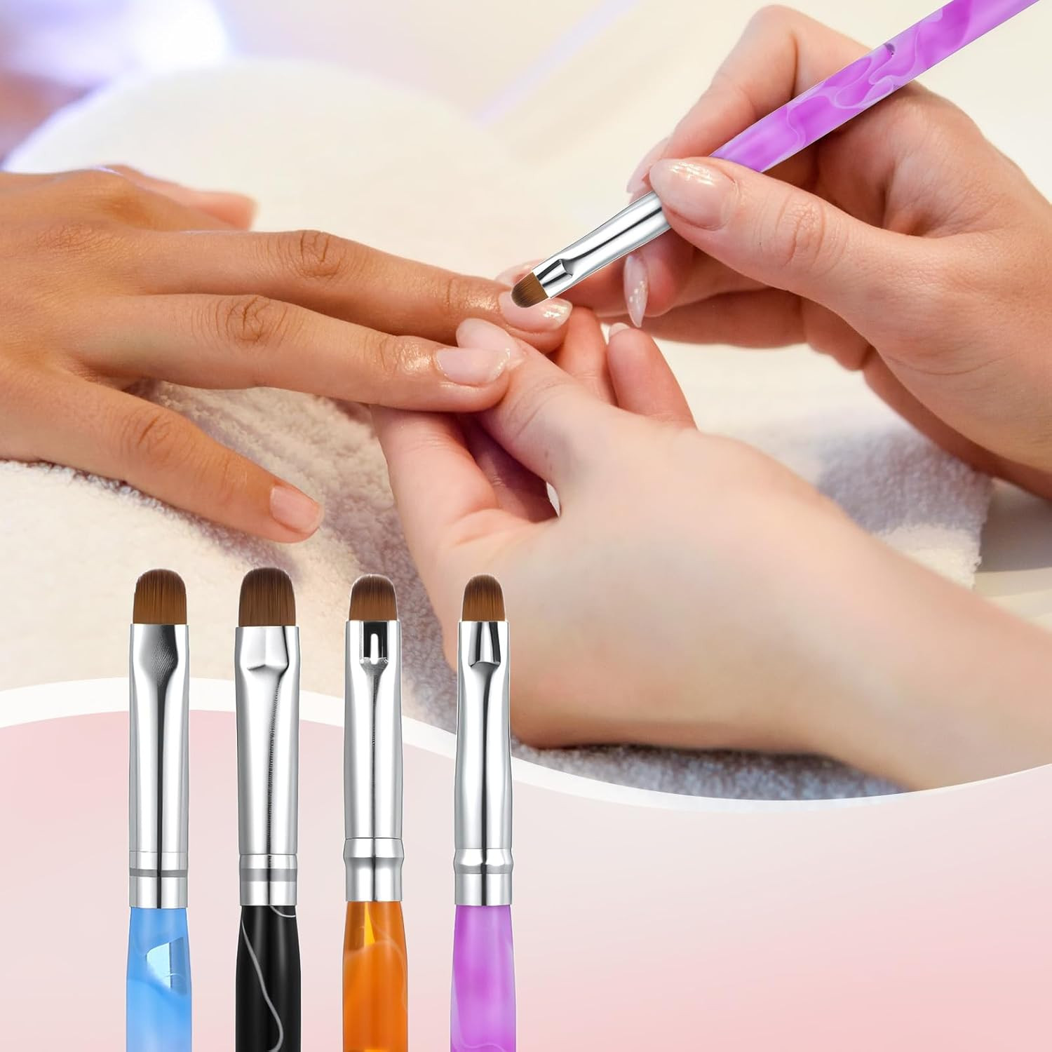 French Tip Brush Nail Art Tools Set for Professional Manicure and Detailing