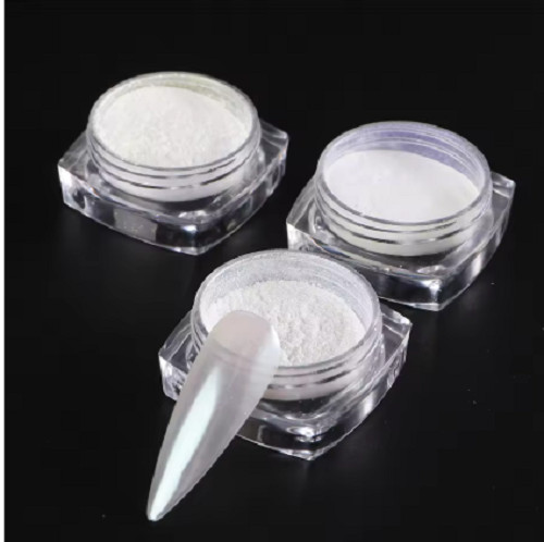 Moonlight Pearl White Nails Glitter Dust Chrome Aurora White Rubbing on Powder S