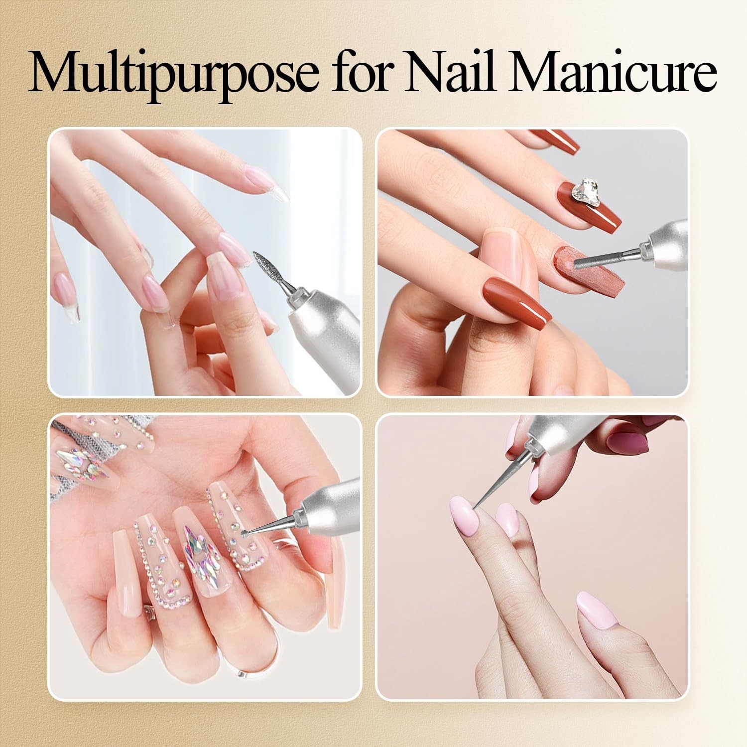 Diamond Nail Drill Bits Set 10Pcs – Safety Cuticle Bit for Beginners, 3/32 In…