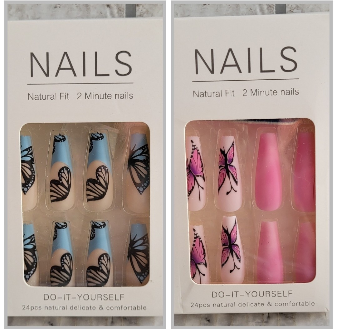 (Lot Of 2) False Long Nails Beautiful Nail Do it Yourself Packs of 24 Each Box