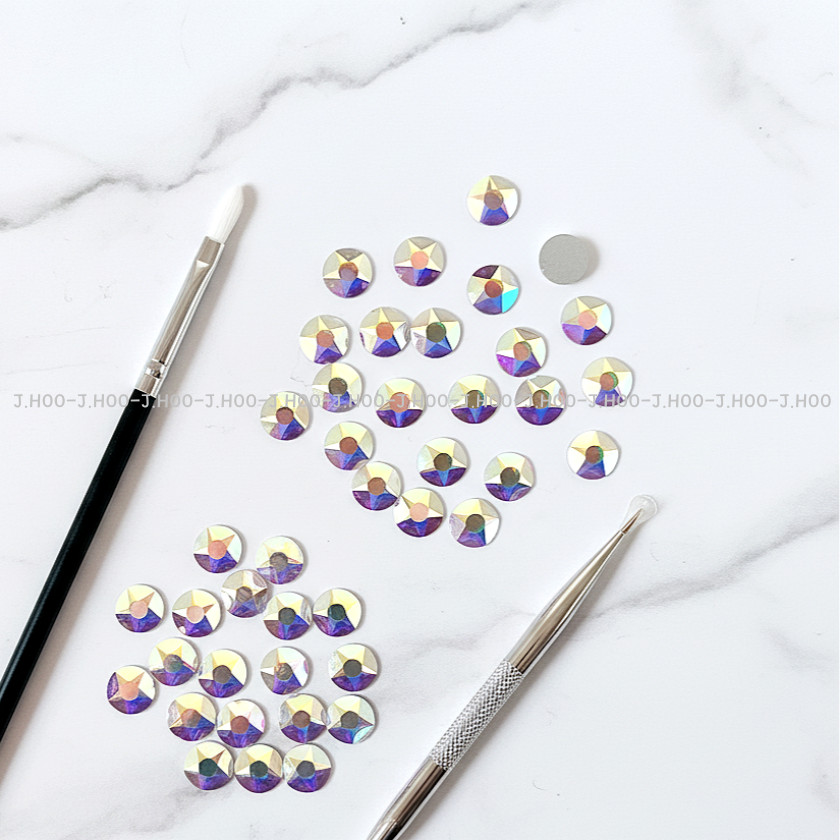 Swarovski 2100 XIRIUS Star Rose Flat Back Crystal AB No Hotfix Rhinestone