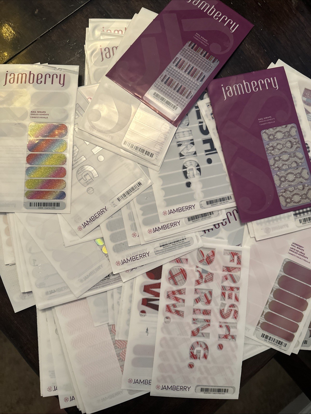 Jamberry Lot Holiday Sports Glitter Plaid Full Sheets And Some Extra 1/2 Sheets