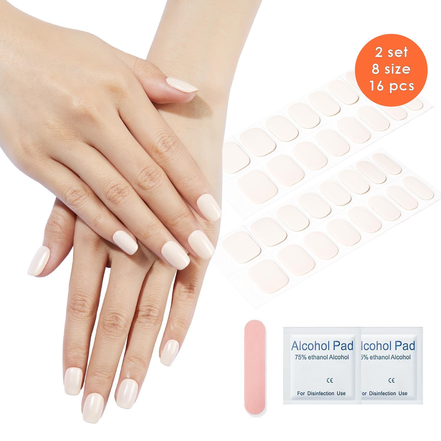 Full Size Nail Wraps Stickers Polish Look Art Self Stick Strips USA