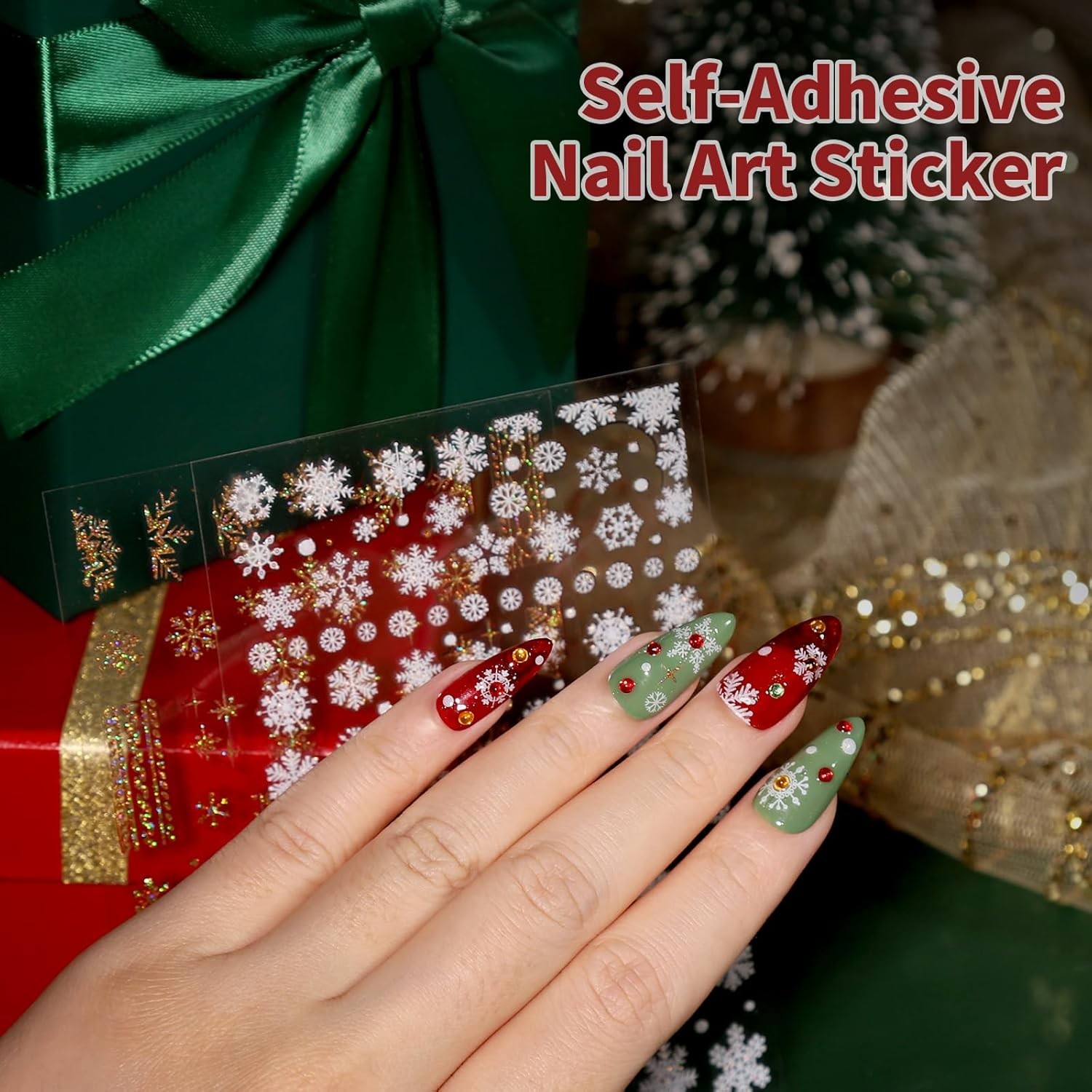 15-Piece Nail Art Kit with Brushes, Dotting Tools, Rhinestones, Stickers & Chrom
