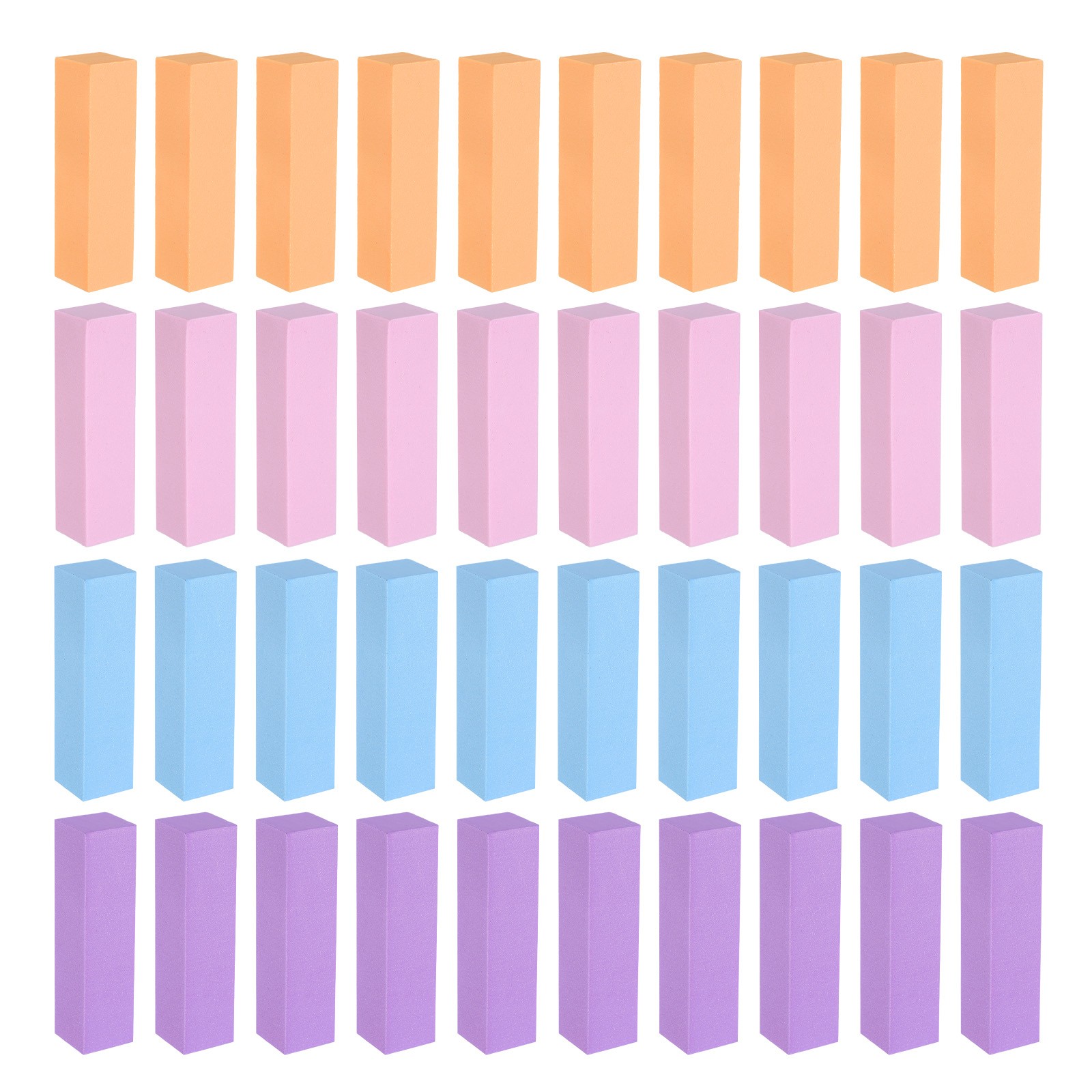 40pcs Nail Buffer Block 120 Grit Nail File for Nail Buffing, Mix Four Colors