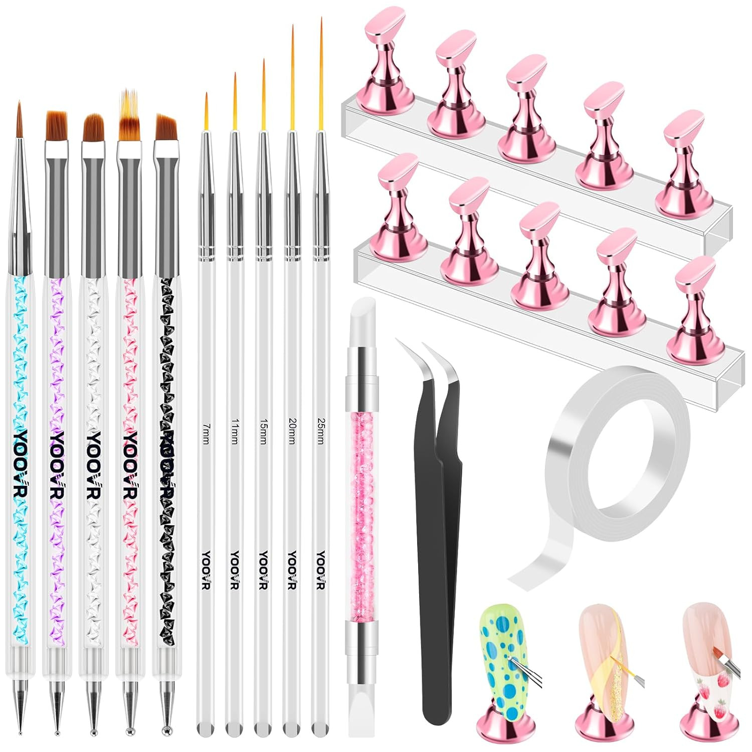 Nail Art Tools Set, Nail Stand for Press on Holder for Painting Nails, Nail Art