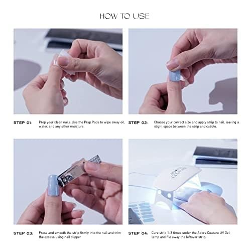 Semi Cured Gel Nail Strips with 30 Pieces – UV Gel Stickers, Manicure Kit, Ea…