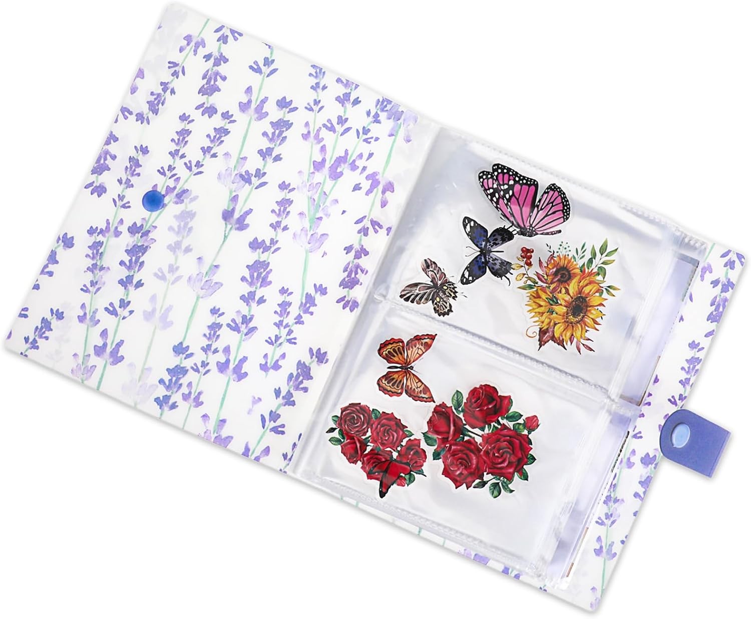 144 Slots Wisteria Flower Nail Art Artistic Stickers Storage Book Transparent