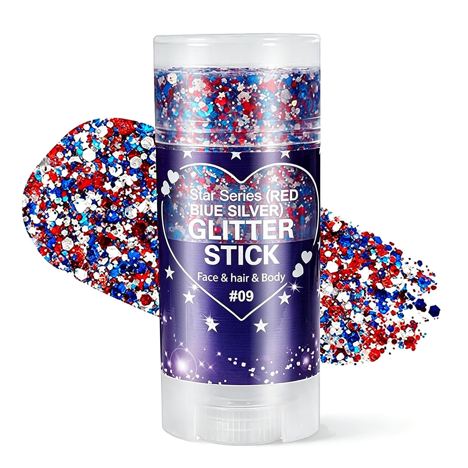 4th of July Glitter Stick, Body Glitter Stick,Mardi Gras ,Sparkling Hair Glit…