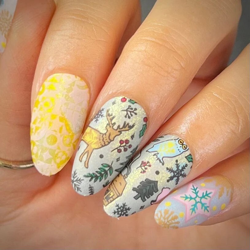 Maniology Exclusive Membership nail stamping plate MXM115 & 116 Christmas Hygge