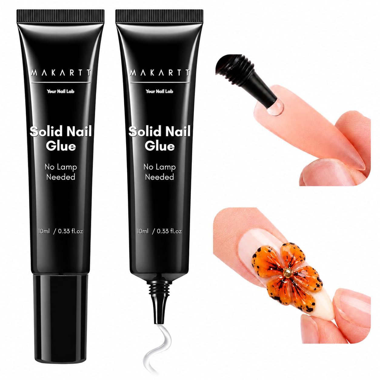 Nail Rhinestone Glue Gel, Upgrade Gel Nail Glue with Brush Pen Tip Super Strong