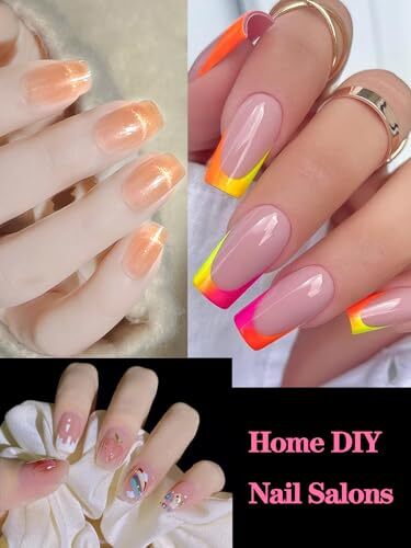 Extra Short Square Nail Tips, 240pcs Half Matte Square French Nail Tips Short