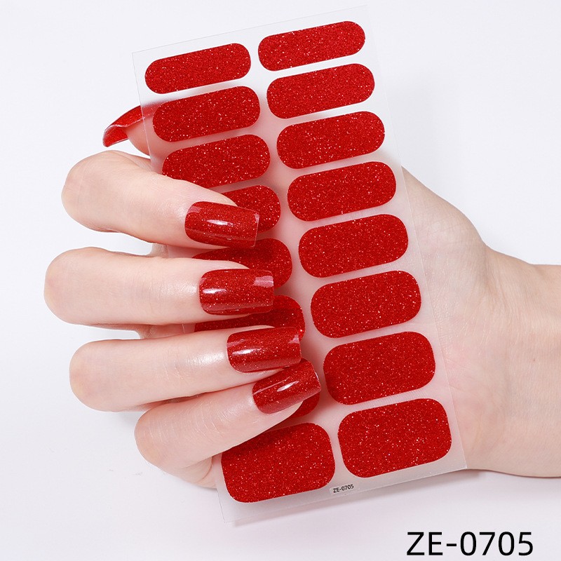 Solid color onion powder explosion glitter nail oil film nail sticker