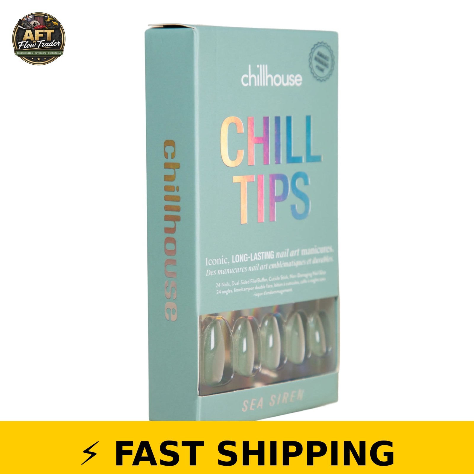 Chillhouse Chill Tips Nail Kit, Sea Siren, Almond Style, 30 Count