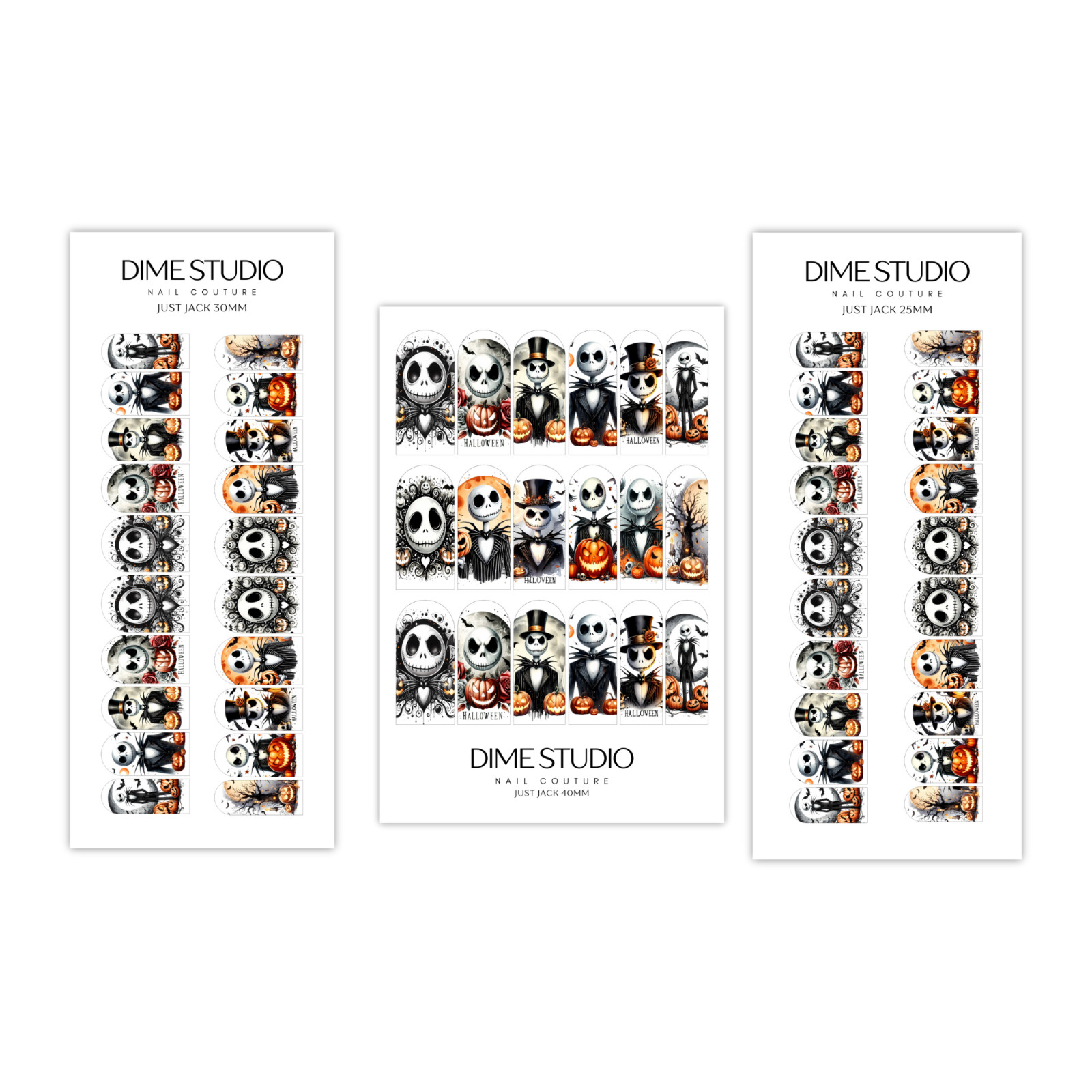 Jack Skellington Halloween Nail Decals Clear Water Transfer Nail Wraps