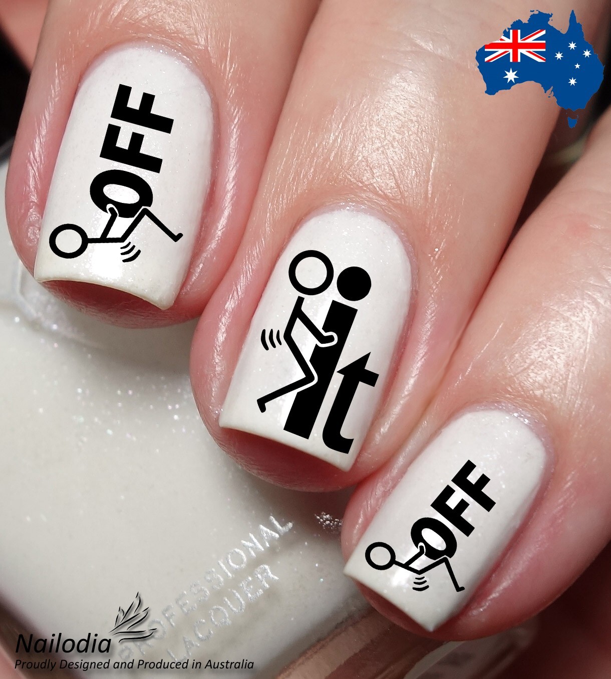 Middle Finger Nail Art Decal Sticker Water Transfer Slider