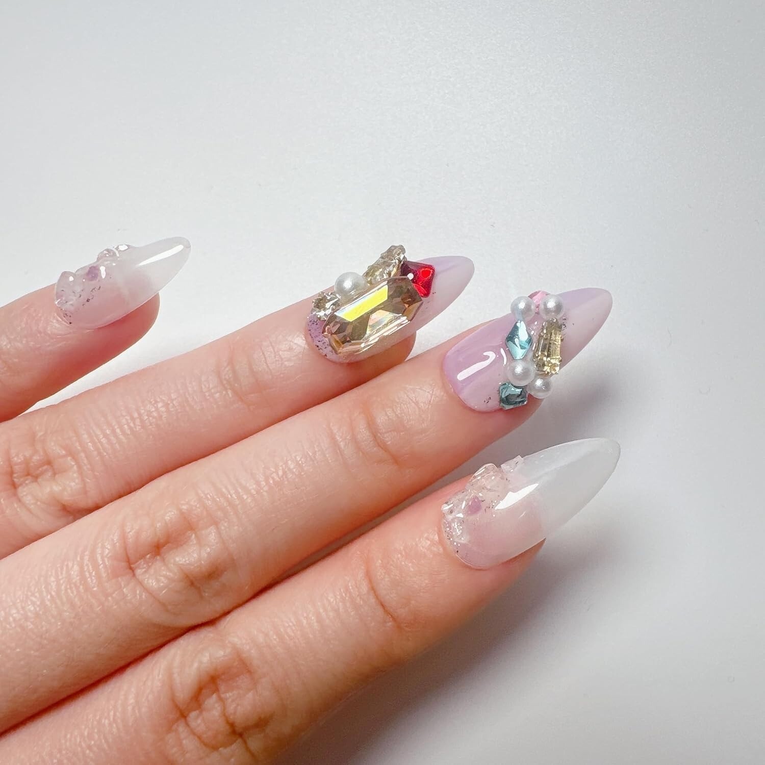 10 Piece 3D Reusable Handmade Press On Nails Quarts Beauty