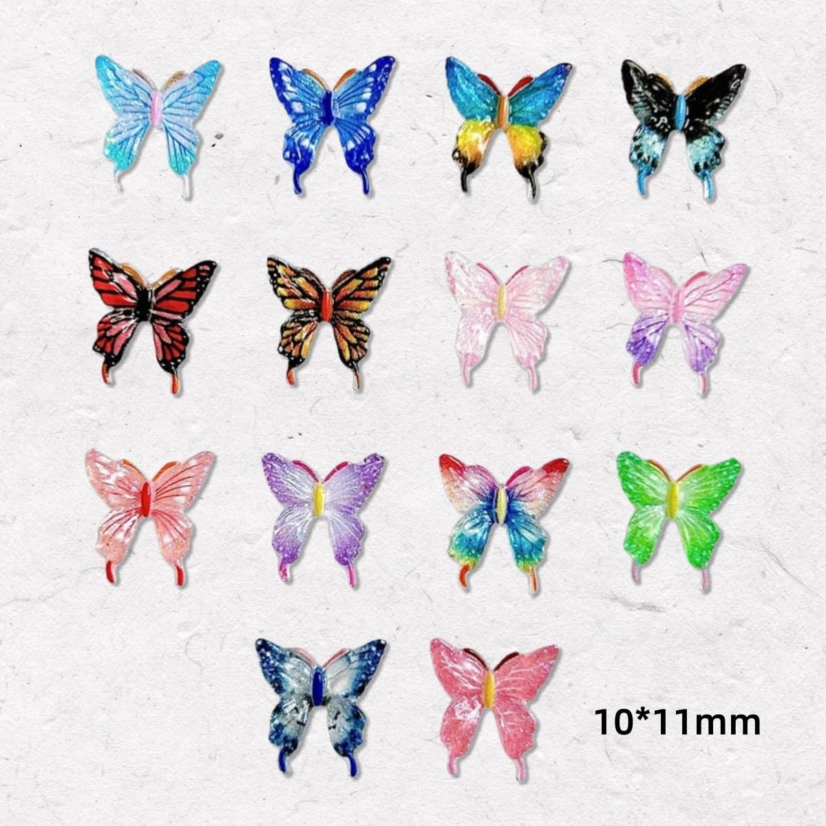 50 piezas de adornos de mariposa para uñas, diamantes de imitación para uñas