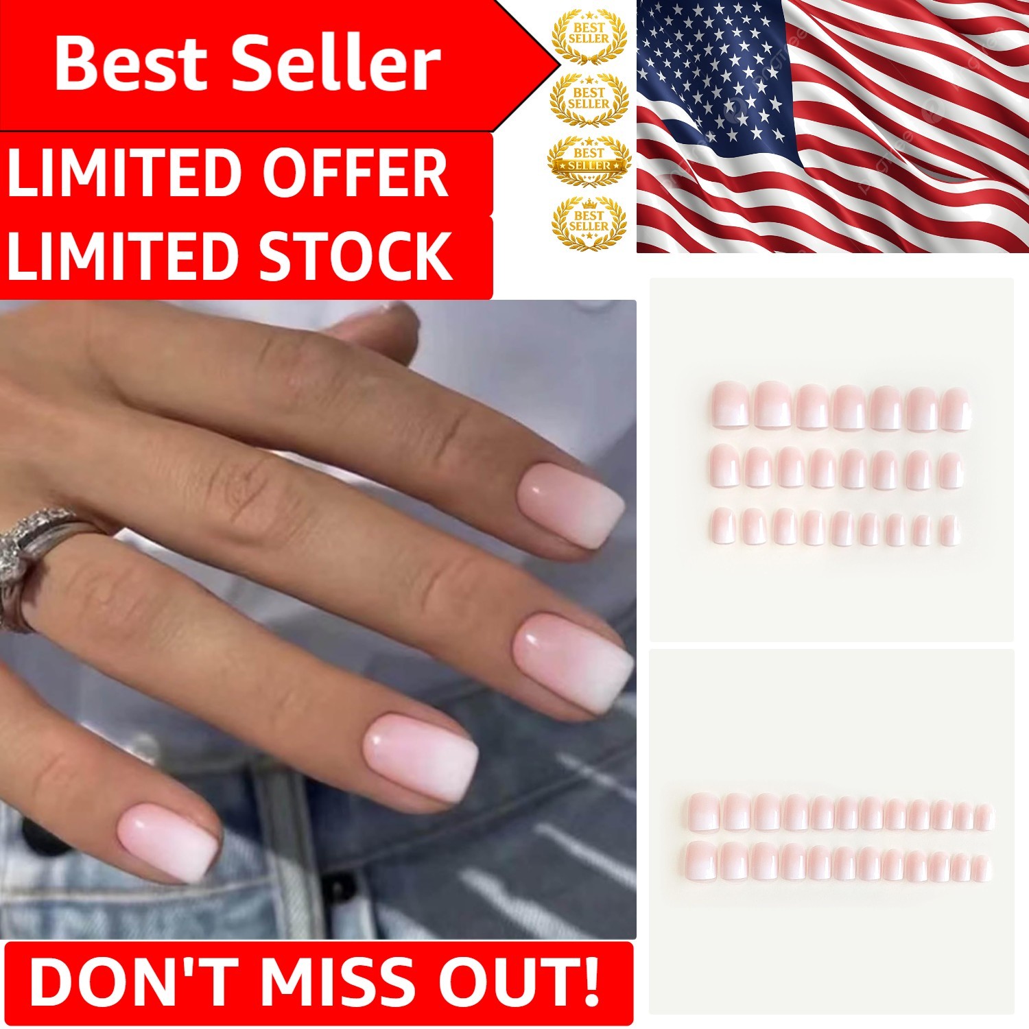 Customizable 24 Pcs Short Square Press-On Nails – Perfect for Any Occasion