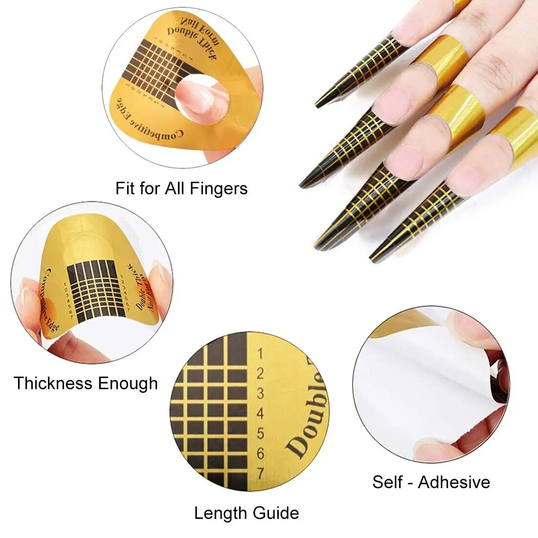 100/50/20/10pcs Nail Extension Forms Acryl Tips Gel Polish DIY Sticker(AU STOCK)