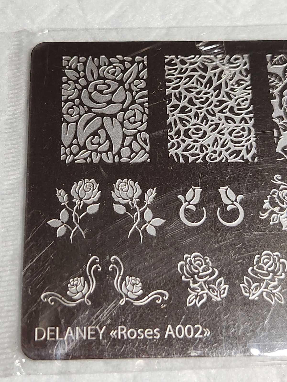 Delaney Roses A002 European Nail Stamping Plate – New in Package