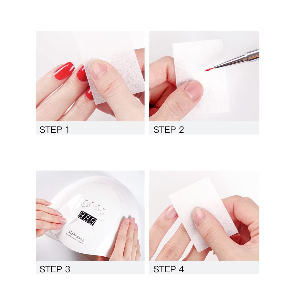 Pink Gel Nail Polish Remover Tools 540 PCS Lint Free Wipes Cotton