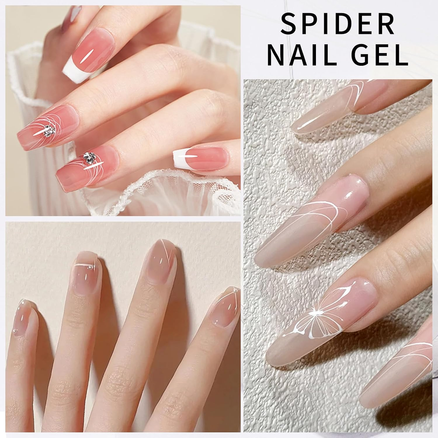 3D White Spider Gel for Nails Painting Spider Gel for Nail Art Polish DIY Nail D