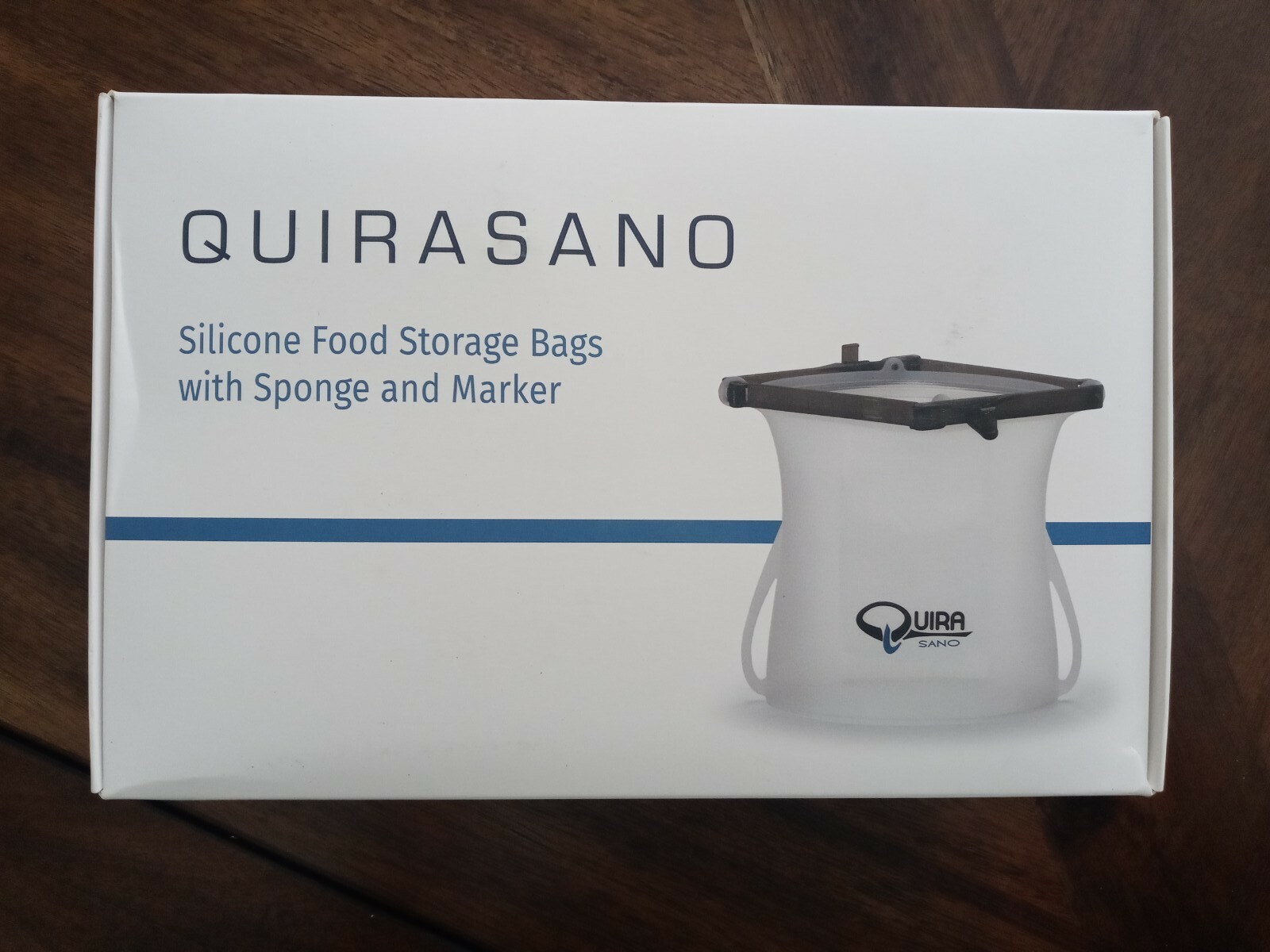 QUIRASANO Silicone Food Storage Bags with Sponge and Marker.New