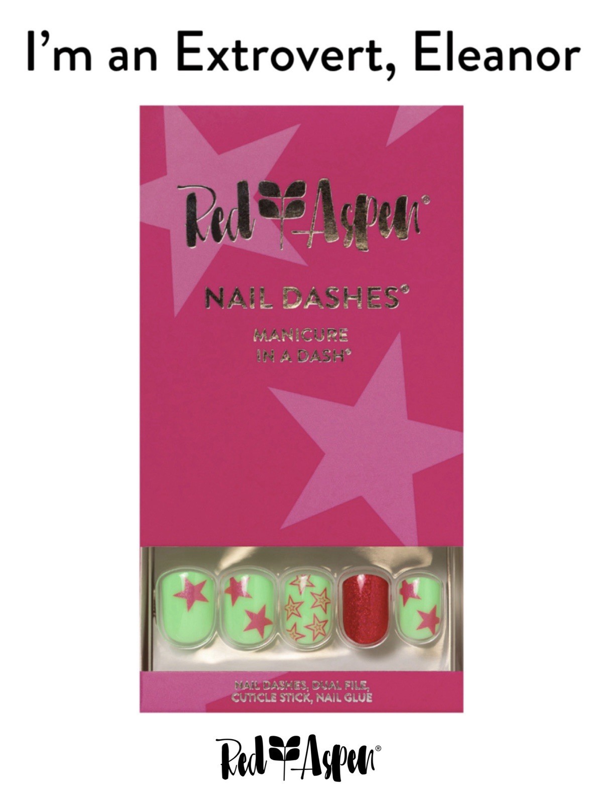 Red Aspen I’m An Extrovert, Elenor Short Square Design Glitter B6f