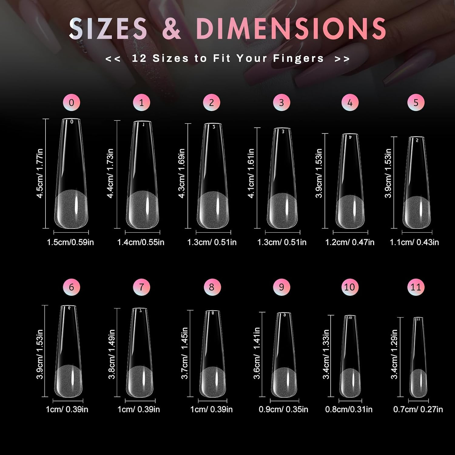 240Pcs Nails Tips Coffin: XXL Super Long Half Matte False Nails 12