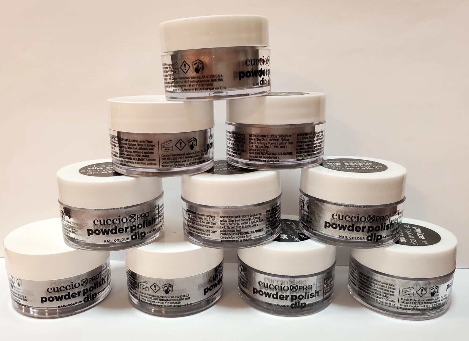 CUCCIO Pro Powder Polish Dip 0.5 fl oz~10 JARS!!~ WHITE