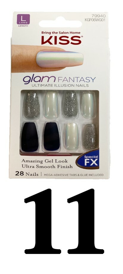 Kiss Salon Glam Fantasy Nails Special FX 28 Illusion Press On Nails Medium, Long