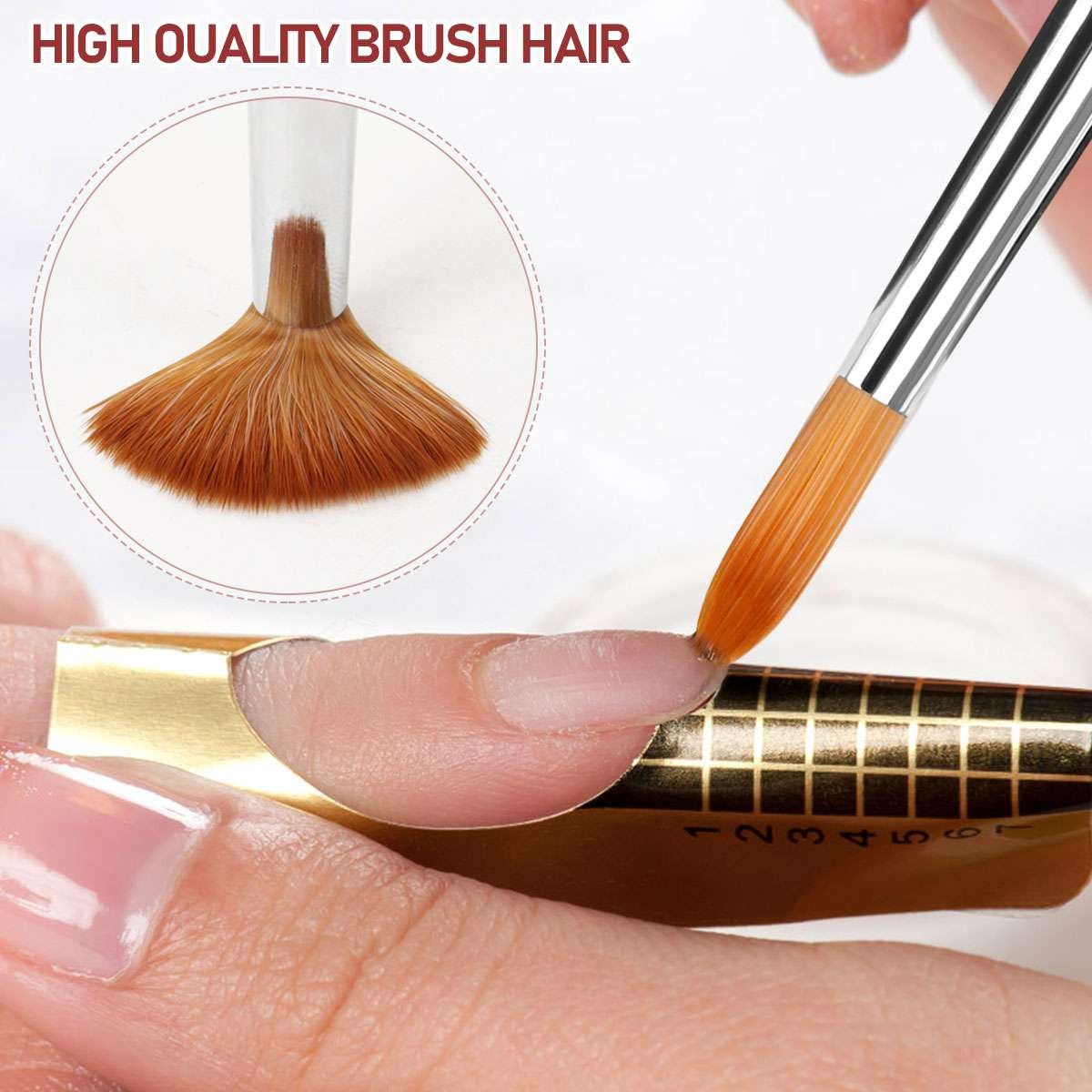 Kolinsky Sable Brush Nail #8-22 Nail Art Brush Red Wood Handle Manicure Tool