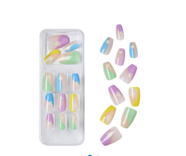 KISS Design Nails, MAGIC CARPET RIDE, Colorful Pastels, Nude,Wavy, Daisies, Glue