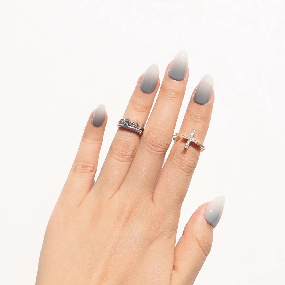 Nail Reformation Gray Ombre Almond Press On Nails 32 Piece Set
