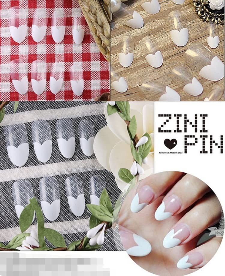 Secret Lives designer artificial nails extension transparent nail with white