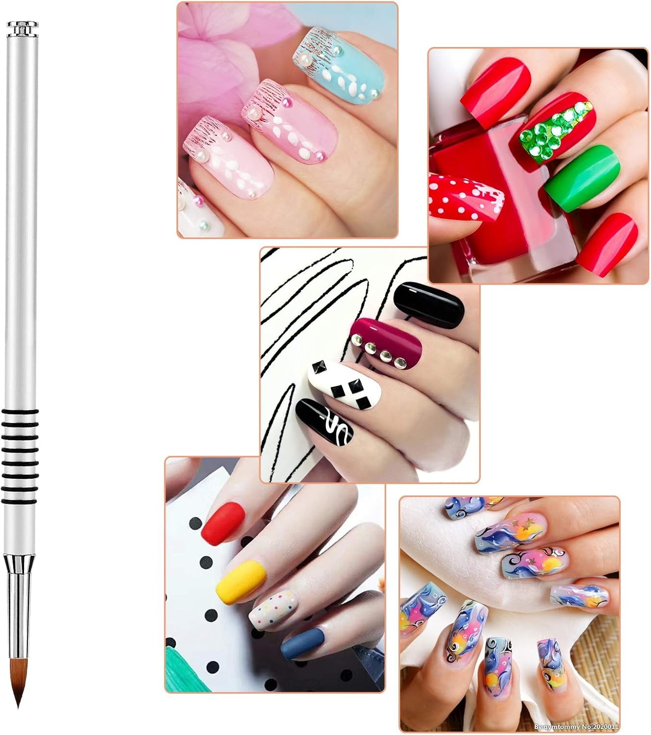 3D Nail Art Brush for Acrylic Powder, Koliy Acrylic Nail Brush,