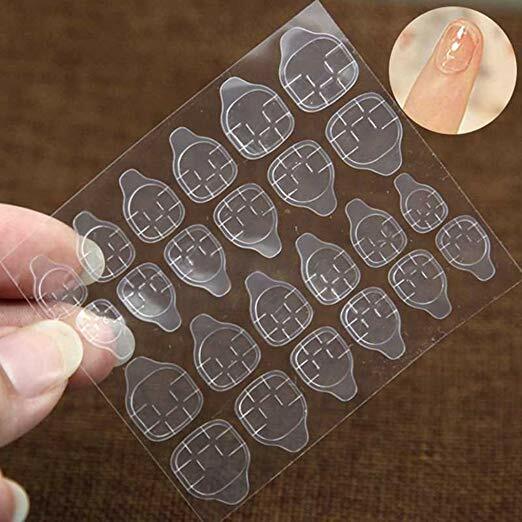 Double Sided Nail Adhesive Tabs Clear Glue Stickers for Press On Nails Reusable