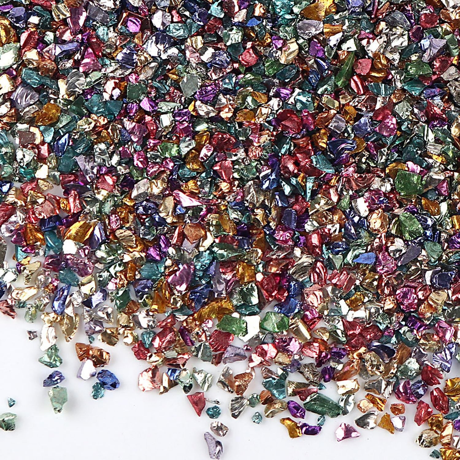 Crushed Glass Irregular Chips, 20g 2-3mm Irregular Glitter Transparent Gravel…