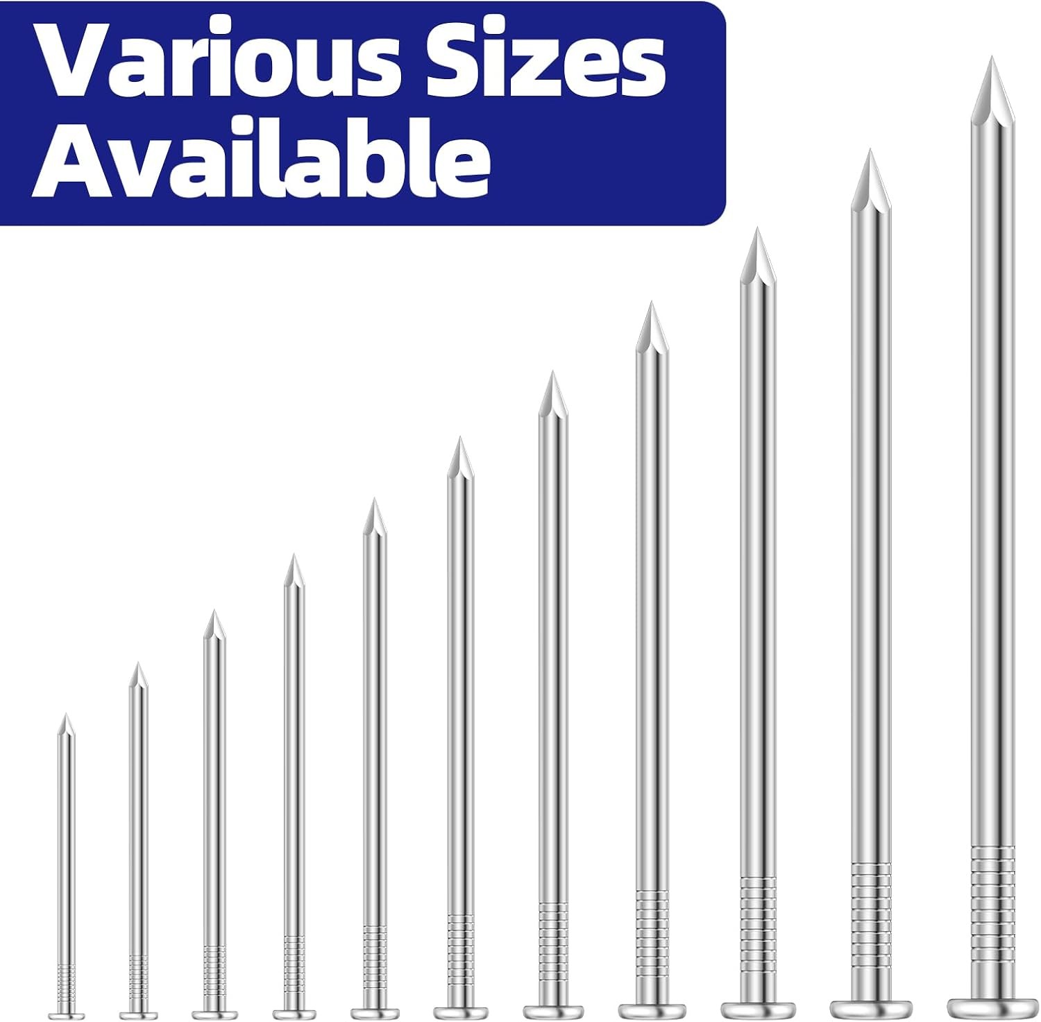 3 Inch Hardware Nails, Stainless Steel Flat Nails, Long Nails, Wood Nails, Wall