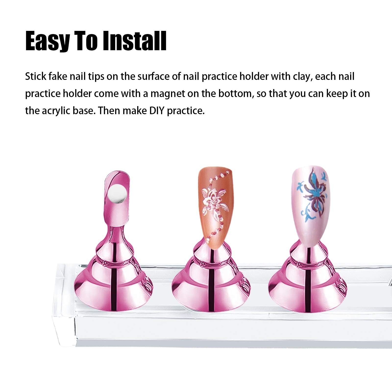 JUSTOTRY 2 Sets Pink Nail Stand for Press on Nails 2