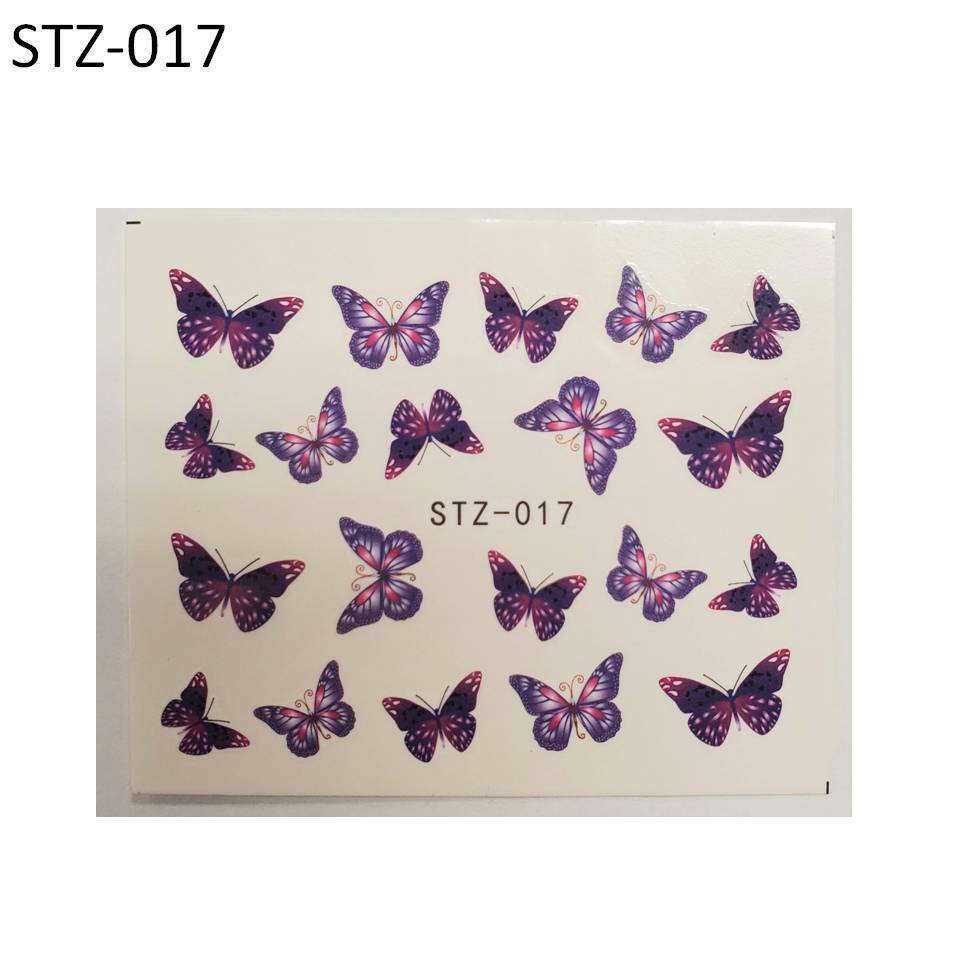 Butterfly Nail Stickers Waterproof Nail Art Design DIY Decal Pink Manicure NS12