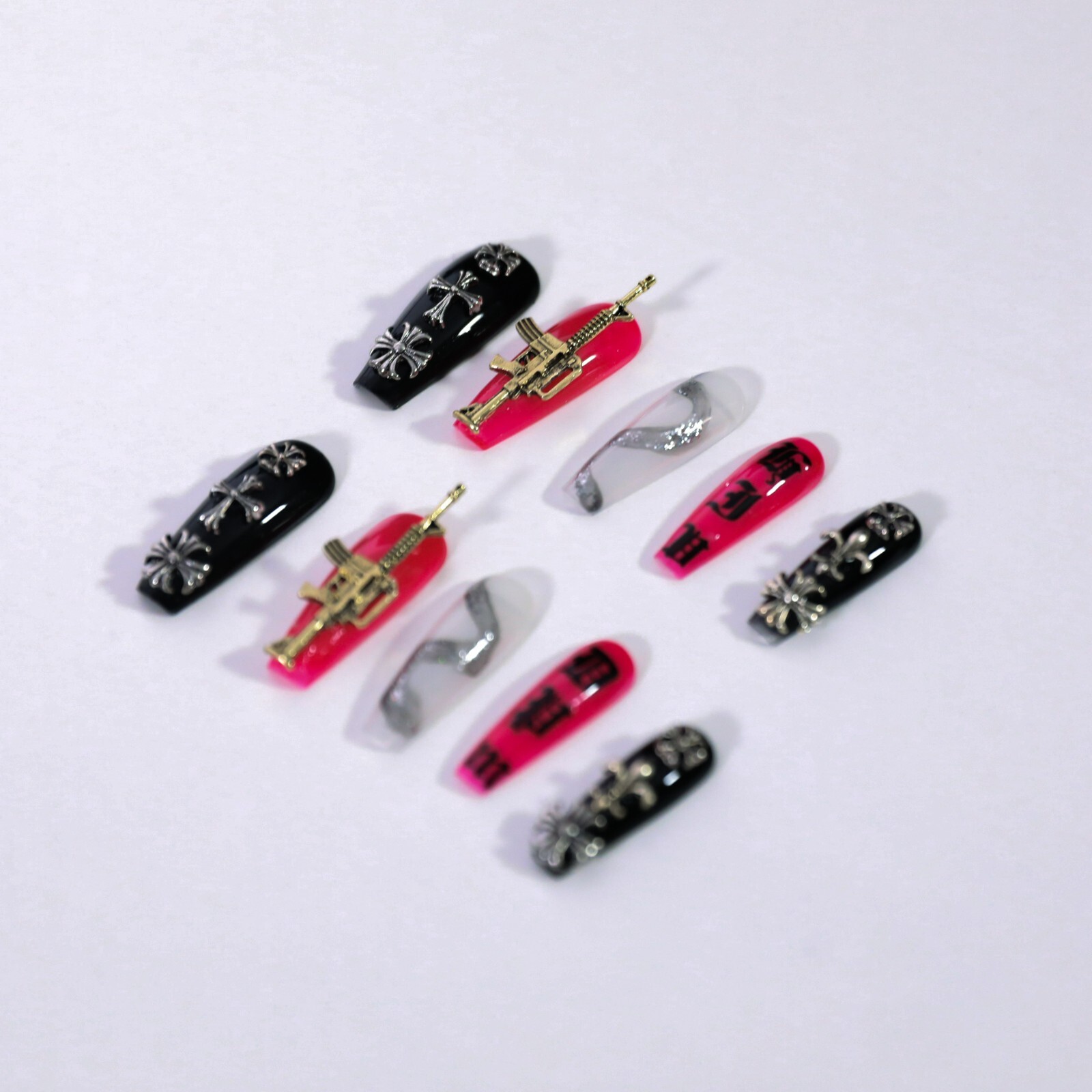 15Pcs Guns N’ Roses Nail Art By Handmade