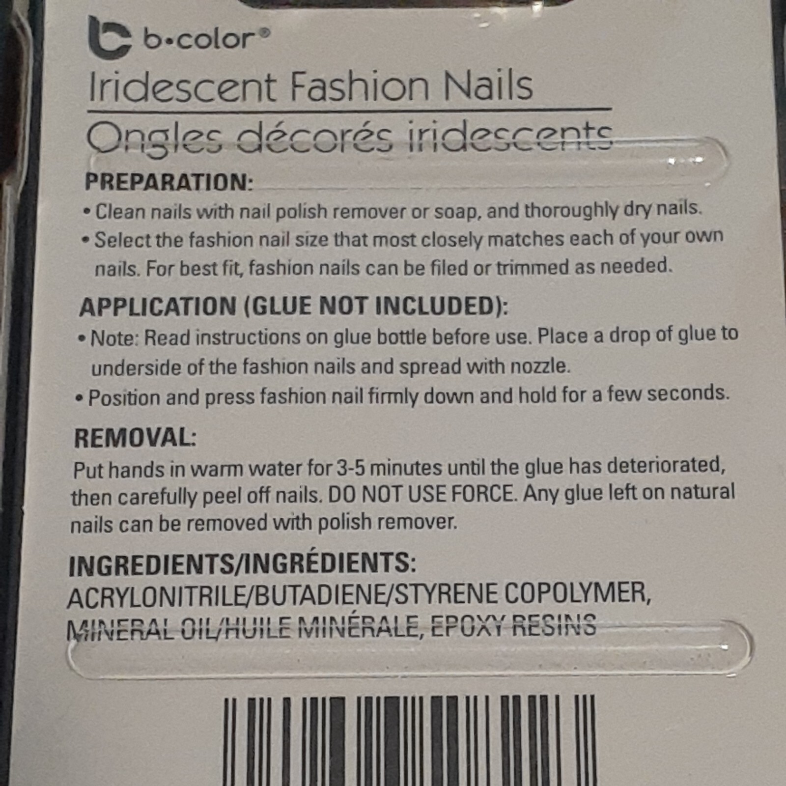b•color Iridescent Fashion Press-On Nails 12 pc. New